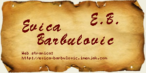 Evica Barbulović vizit kartica